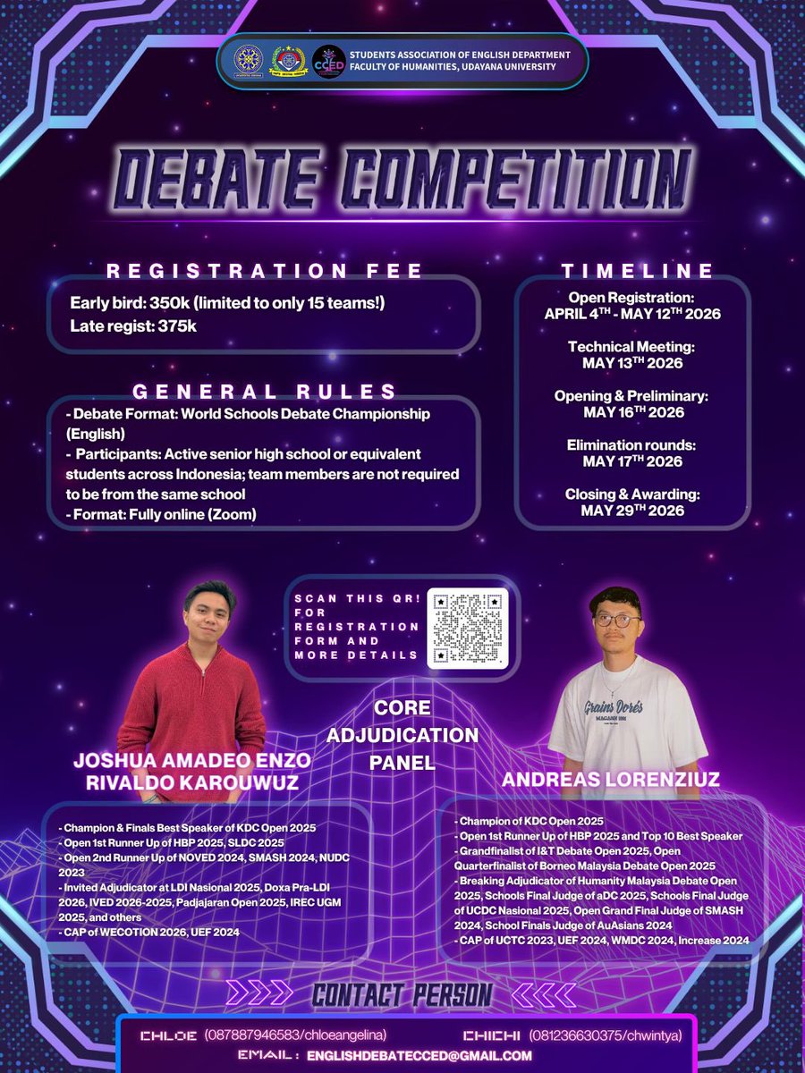 matkiddd's tweet photo. Halooo guyss, aku ada info lomba english debate untuk SMA/K sederajat dan english speech untuk mahasiswa/i tingkat nasional nih!!! Lombanya ga ribet! Full online! Lumayan buat nambah sertif kalian. Yuk daftar guyss!!! Bisa kepoin ig @ccedudayana buat info lebih lanjut :D https://t.co/qrRaXalgyx