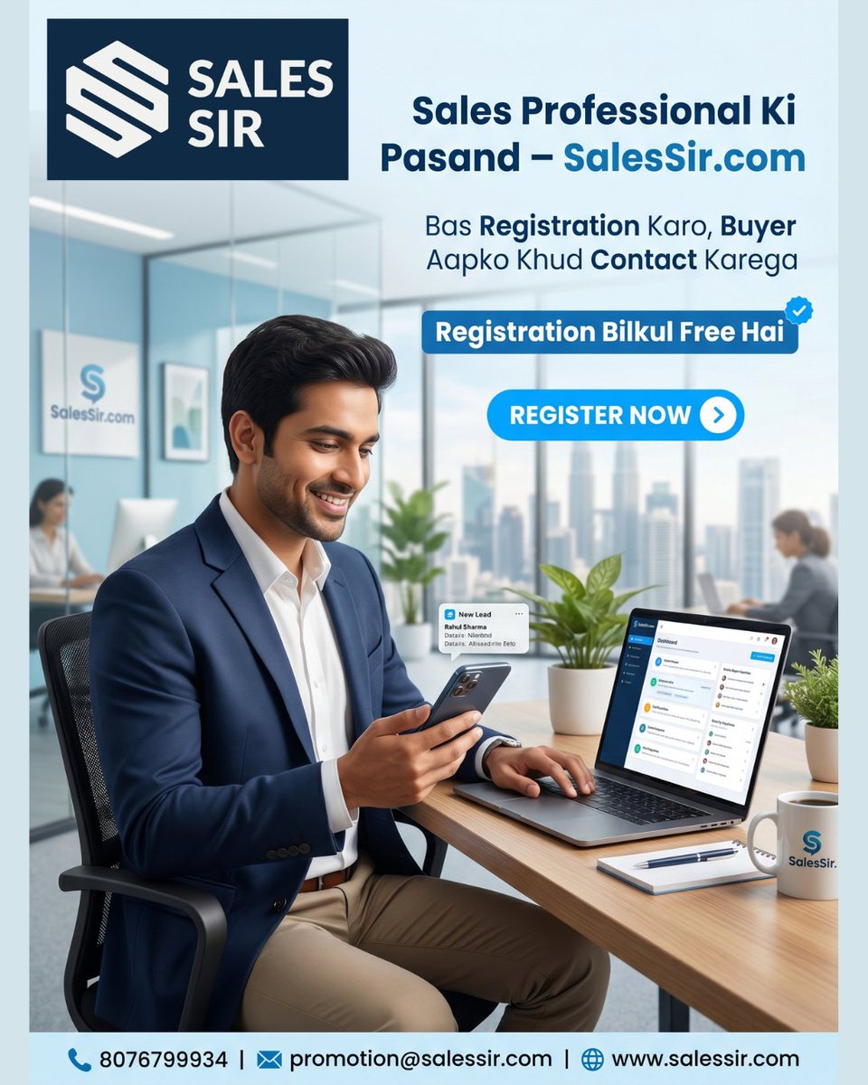 SalesSir_'s tweet image. Direct buyers. Genuine enquiries. Zero hassle. 🚀 Join SalesSir today!

#SalesSir #B2BSales #SalesLead #BusinessGrowth #SalesProfessional #DirectBuyers #LeadGeneration #IndustrialSales #salessir