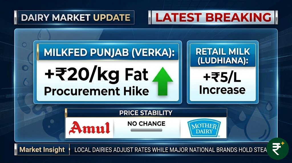 rozkabhav's tweet image. Milk prices in India are expected to remain stable in 2026, per the Indian Dairy Association. Current retail rates average ₹56-68/L for toned and full cream variants. No immediate hikes are planned as supply remains surplus across major brands. #MilkPrice #DairyNews #Amul