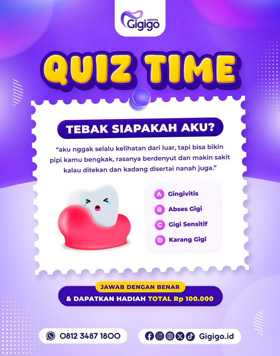 🎉 QUIZ TIME! TEBAK SIAPAKAH AKU?! 👀

Kalo menurut kalian jawabanya apa nih? 🤔
MinGo tunggu jawabanya ya! siapa tau kalian yang menangin saldo total 100k! 🔥

Informasi lengkapnya di Instagram <a href="/gigigo/">gigigo</a>.id ya!🤗

#gigigo #quiztime #hadiah #quiz #saldo