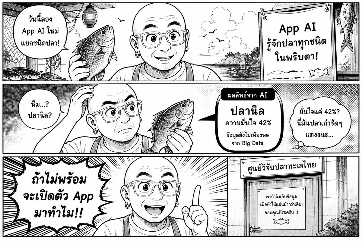 iamSK's tweet photo. อ้างว่า “Big Data ชนิดของปลายังไม่ครบ” 
.
อ้าววว “ถ้าไม่พร้อมจะเปิดตัว App มาทำไม”
.
#iamSK #ITPro #ITProfessional #ITNomad #DigitalNomad #AIPhotoOfTheDay
. https://t.co/2Eeph9RY2m