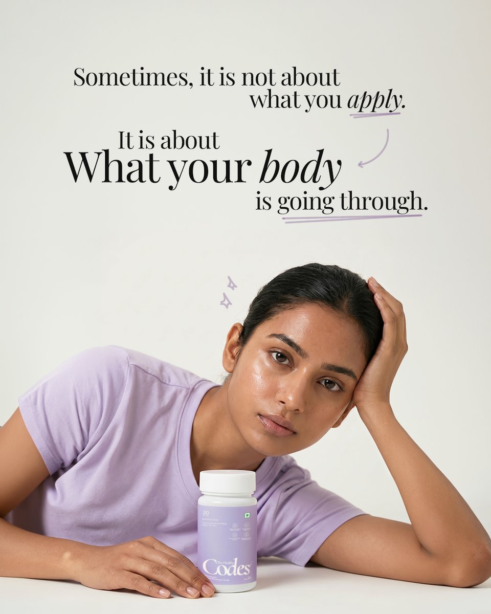 thehealthycodes's tweet image. You can't layer your way out of everything.

Some things sit deeper, and your skin knows it before you do.

It is not about what you put on your face. It is your body trying to tell you something.

#TheHealthyCodes #CodeRadiant #SkinHealth #Antioxidant #Skincare