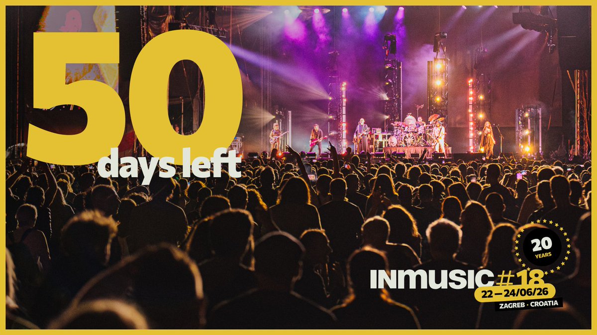 INmusicfestival's tweet photo. ⏳ Time flies — and tickets even faster. Only 50 days left until the start of the jubilee 20th edition of INmusic Festival #18!

🎟️ Hurry and get your ticket at the INmusic webshop: https://t.co/Qlk5j6PMhK https://t.co/6hB5slH0I1