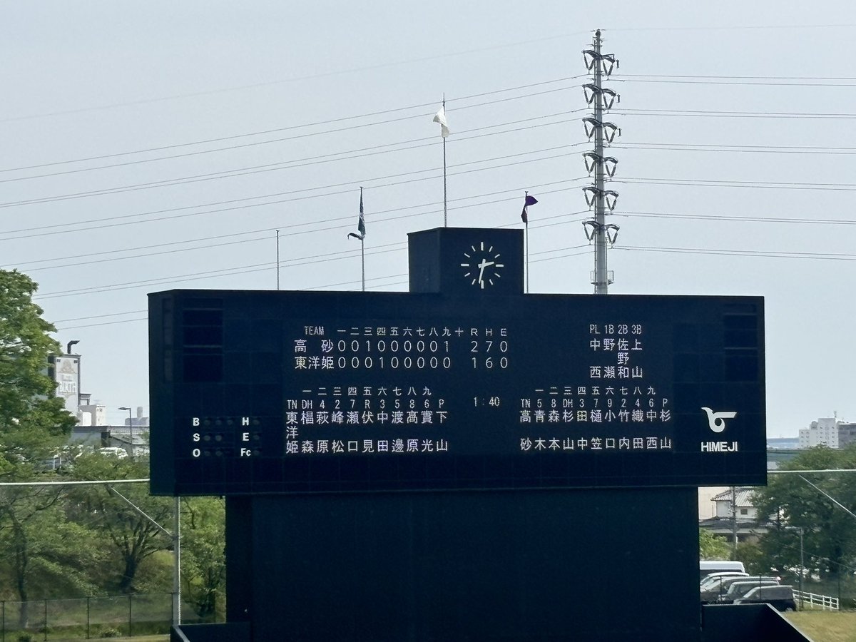 tetsu_metal's tweet photo. 春季高校野球近畿地区兵庫県予選
準決勝　高砂2-1東洋大姫路
これは波乱と言っていいのか？
高砂高校は下馬評にも上がってなかったと思うけど。 https://t.co/6JvOyB6d1H