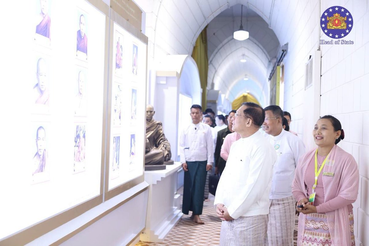 Head_of_State19's tweet image. An auspicious ceremony to commemorate the 70th Anniversary of the successful  organizing of the Sixth Buddhist Council of the Republic of the Union of Myanmar held, attended by President U Min Aung Hlaing and wife, Daw Kyu Kyu Hla.
#Leader
#President