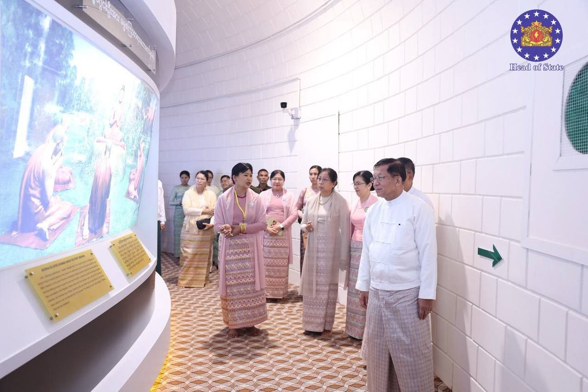 Head_of_State19's tweet image. An auspicious ceremony to commemorate the 70th Anniversary of the successful  organizing of the Sixth Buddhist Council of the Republic of the Union of Myanmar held, attended by President U Min Aung Hlaing and wife, Daw Kyu Kyu Hla.
#Leader
#President