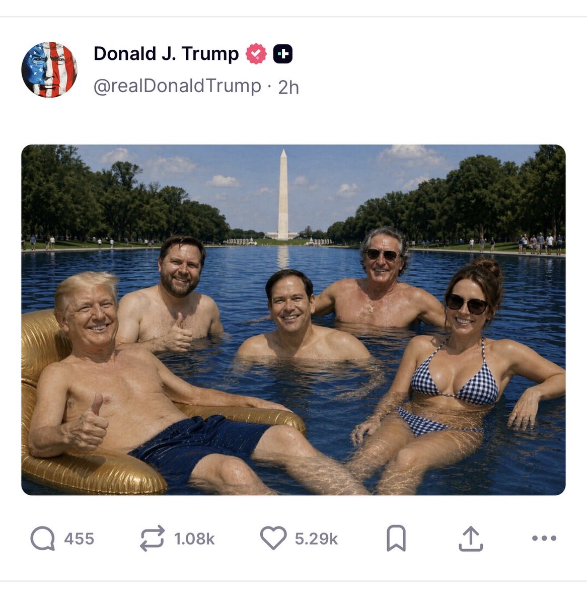 Arkadaşlar Trump yapay zeka kullanmaya başlamış. Yapay zeka işi iyice ayağa düştü. Bu ne la? 🤣