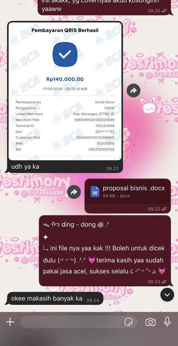229. Makalah 
230. Proposa bisnis