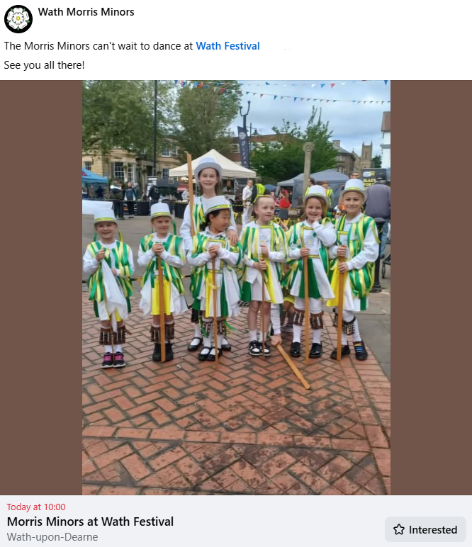 Stag_RosePPG's tweet image. #saturday &amp;amp; #Sunday Wath Festival from dance, theatre, street performance, acrobatics, music and everything in between, something for everyone!!

INGLUDING Wath Morris Minors 

#wathfestival #may #maypole #folkmusic