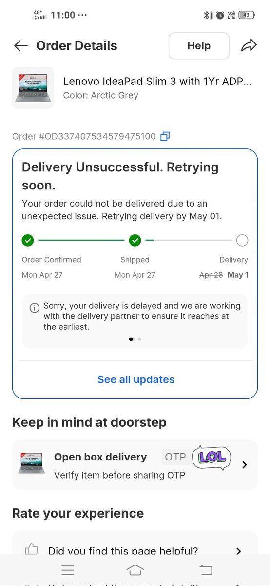 Yogesh_91313's tweet photo. Shame on @Flipkart! Order #OD337407534579475100 'Out for Delivery' twice but never delivered. Even NCH Complaint (9223574) is ignored. Forced to cancel due to harassment. I want my REFUND NOW! https://t.co/fPS7tXTbee
