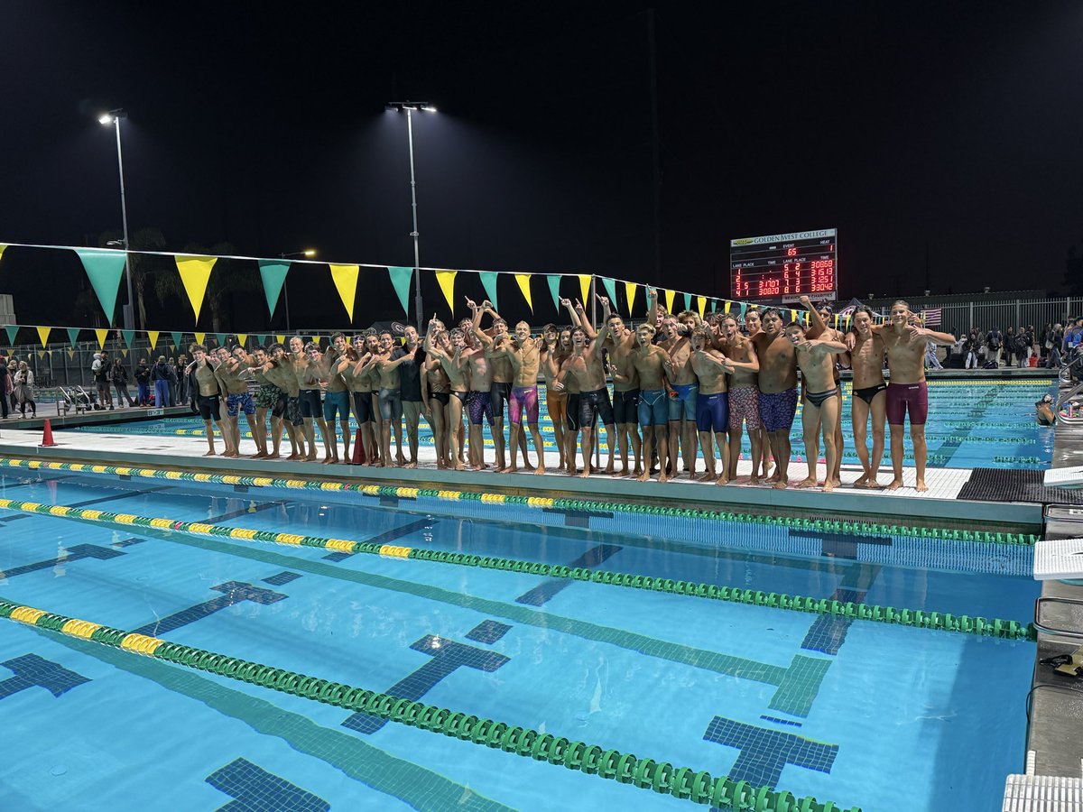 HBHSAQUATICS's tweet photo. Sunset league champs. 4th time in school history @HB_OilerSports @mjszabo @ocvarsity https://t.co/wLsiscB5m0