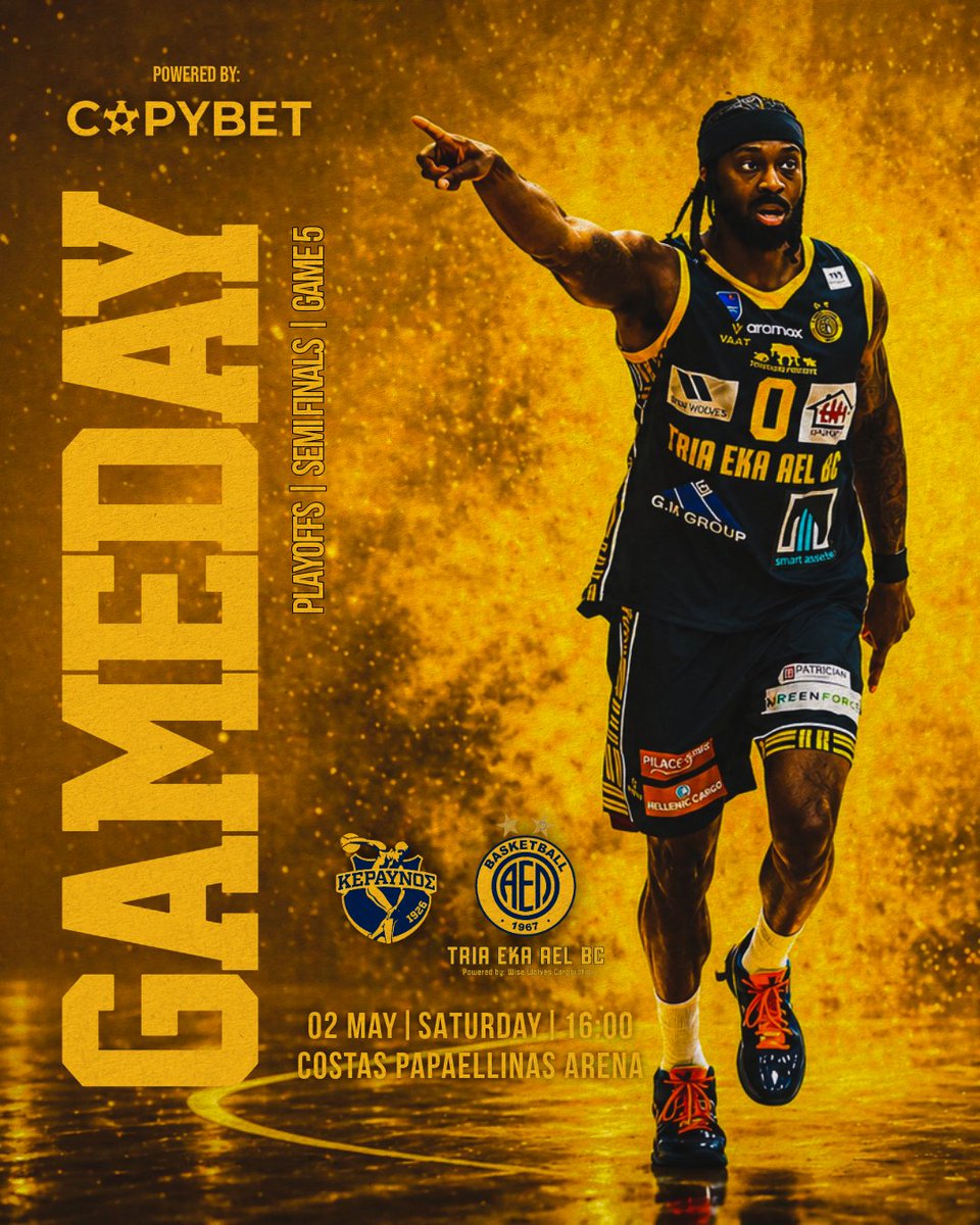 ael_bc1967's tweet photo. • GAMEDAY •
⚔ Game 5 | Semi-Finals | Playoffs
🆚 Keravnos
⌚️16:00
🏟️ Kostas Papaellinas Arena
📲 #KERAEL #AELBC #PLAYOFFS
🦁 Come On Lions!
💪 Let’s do it https://t.co/AxeFhnLBUD