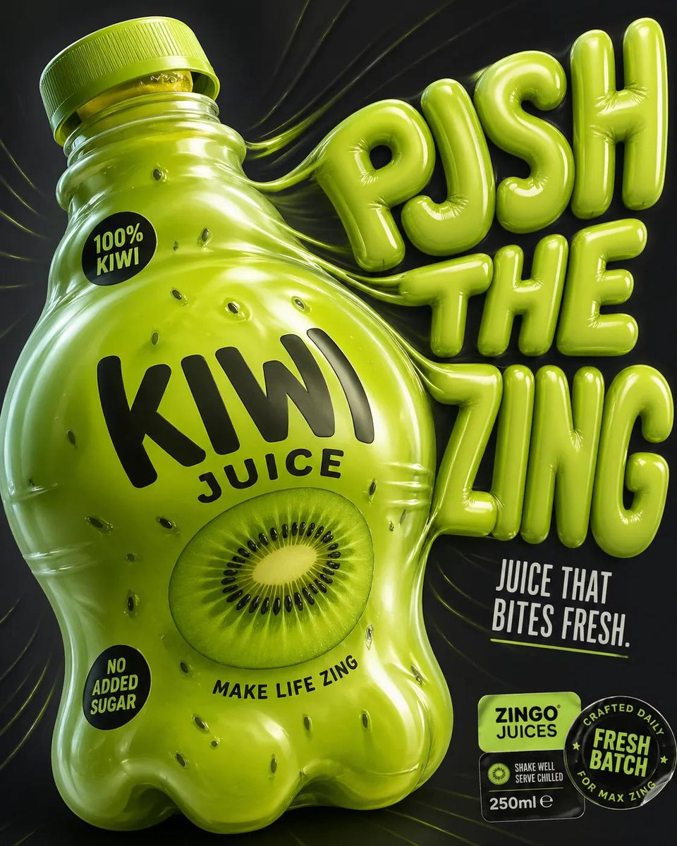 5' Product Poster for an 'orange' Juice 3D Bottle Using