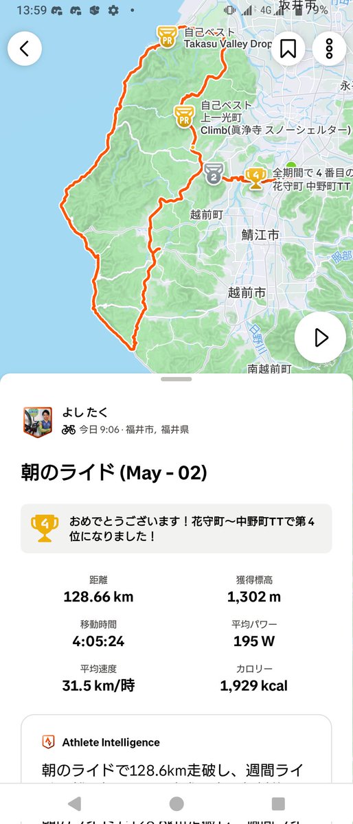 yoshitaku1234's tweet photo. イナーメ組は野辺山に合宿だけど、今年はマミィ連れて福井帰省
場所は変わってソロでもトレーニングなのだ!
里山のアップダウンに越前海岸と気持ちよく走りやすい☺️✨
(正面から複数台追い抜いてきたヤンキー走行に〇されかけたけど…🫣)
登りたかった国見岳は閉鎖中🥹
釣場の視察も完
#ALTALIST https://t.co/g4qEw9hcNb