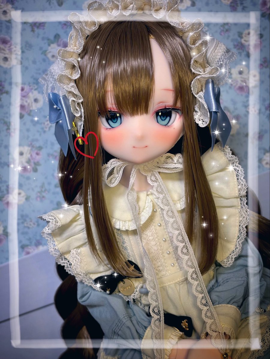 『デビルちゃん』カスタムドール　さらさらボブヘア(ブラック) センター分けボブヘア（ブラック：8-9inch）｜DOLK（ドルク）