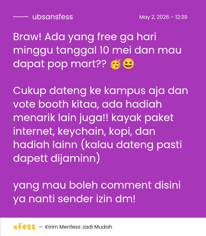UB MENFESS | ON tweet media