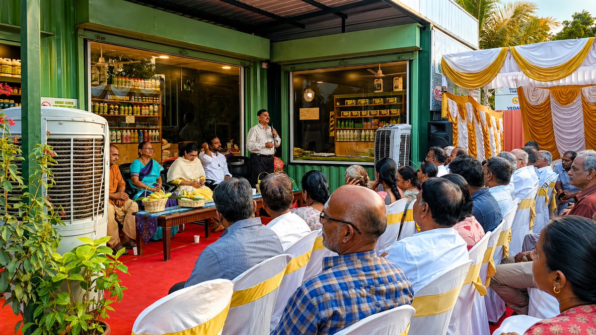 AgriGoI's tweet image. Farm to Plate, Farmer to Consumer 🌴🛒

Palamalai Farmer Producer Co Ltd. #Coimbatore #TamilNadu #FPO inaugurated its 4th retail store at #Thondamuthur—strengthening market access &amp;amp; bringing FPO products direct to more consumers.

With 670 farmer members, the FPO is engaged in