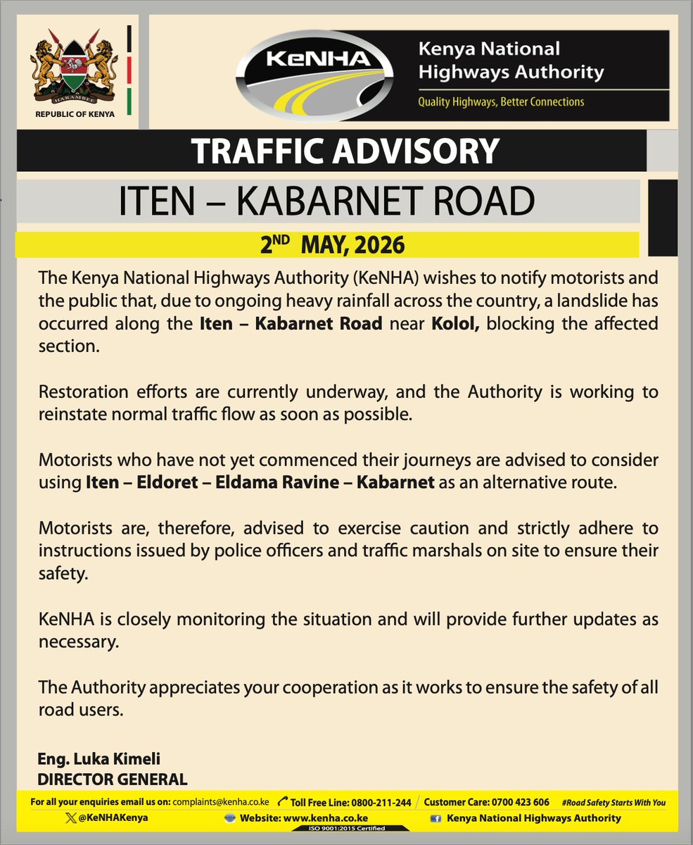 Kenya National Highways Authority (KeNHA) tweet media