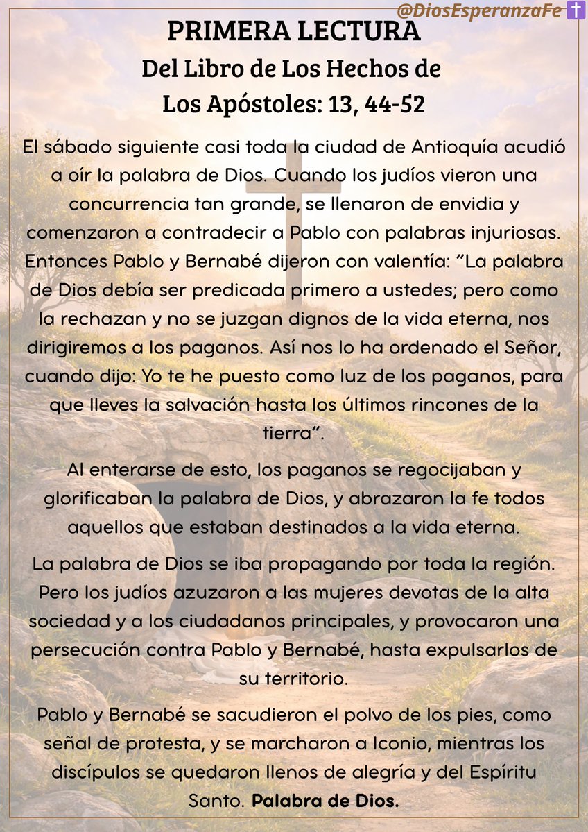 DiosEsperanzaFe's tweet image. Bendecido #Sábado! #Jesús nos revela que quien lo conoce, conoce al Padre, y en Él encontramos el amor que transforma todo. #Cree, #Confía y permanece en su presencia, porque nunca deja de sostenerte.

📜1ra Lec: Hechos 13, 44-52
🎶Salmo: 97
📖#Evangelio: Juan 14, 7-14

#Fe 🧵