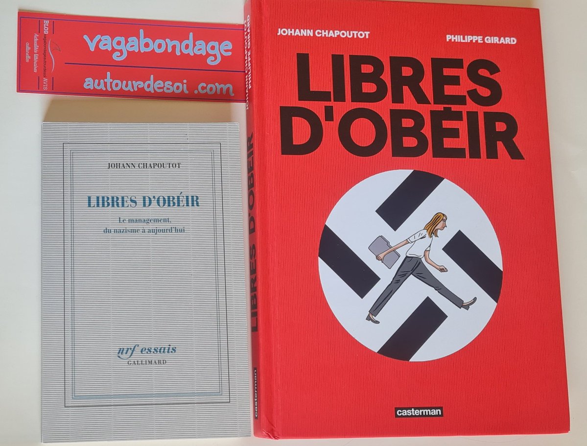 Vagabonderautou's tweet image. #LibresDObéir
Une BD brillante adaptée de Johann Chapoutot ✍️ avec Philippe Girard 
➡️ Management moderne
➡️ Influences historiques
➡️ Réflexion sur le travail aujourd’hui
Accessible, intelligente, essentielle. #BD #Management #Travail
#LectureDuJour  ⬇️ vagabondageautourdesoi.com/2026/05/01/lib…