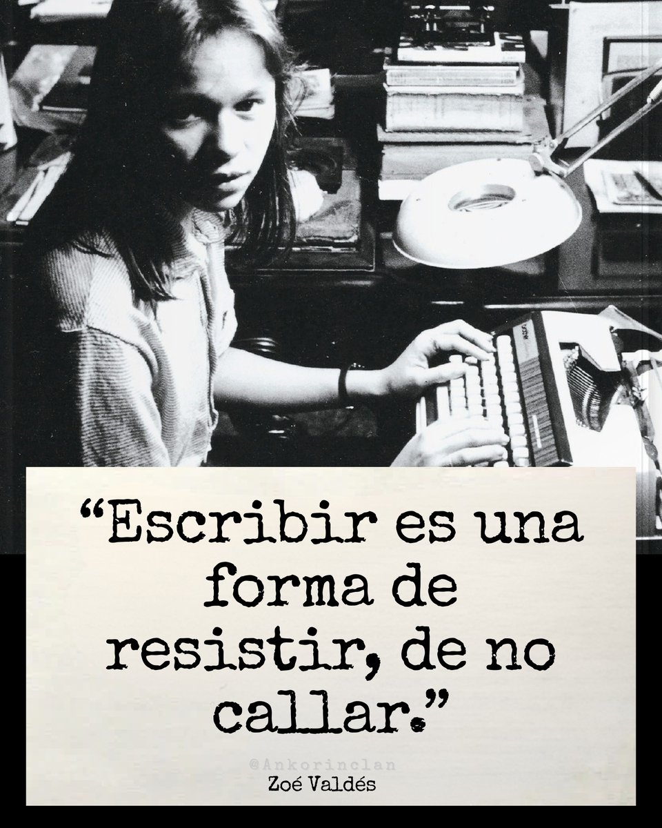 ankorinclan's tweet photo. Dijo una vez Zoé Valdés: “Escribir es una forma de resistir, de no callar.”

El 2 de mayo de 1959 nacía una escritora que entendió que la palabra también puede ser una forma de libertad.

Y en esa frase hay algo que va más allá de la literatura. Porque escribir no es solo contar, es sostener una voz cuando alrededor todo empuja al silencio. Es dejar constancia, defender una memoria, negarse a que otros nombren por ti lo que has vivido.

Hay palabras que no buscan adornar… buscan permanecer. Decir lo que incomoda, lo que duele, lo que no conviene callar.

Quizá por eso escribir no siempre es un gesto estético… a veces es una forma de resistencia.
