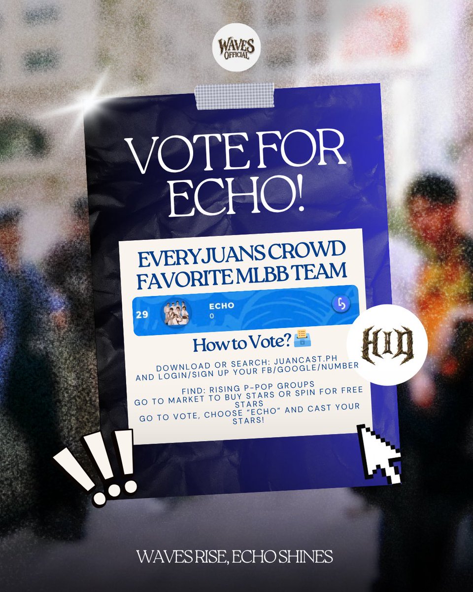 wavesofficialph's tweet photo. 🇵🇭 EVERYJUANS CROWD FAVORITE MLBB TEAM 📣

VOTE FOR ECHO — the boys ready to make waves and represent Juan power on stage! 🌊

Talent? Check. Visuals? Check. Gaming Skills? 100%.

This is more than a group. This is THE cast P-pop fans have been waiting for.

#ECHO #JuanCast https://t.co/tgKuKkEhE5