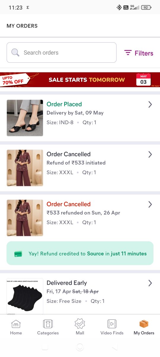 amit09mange's tweet photo. @Meesho_Official @jagograhakjago 
Facing issues with deliveries from Meesho.
I placed few orders but without delivery attempted orders are getting cancelled. Screenshot as below. 
I've also complained this via meesho call back service and mail. Details attached 1/2 https://t.co/JarD0FgyN4