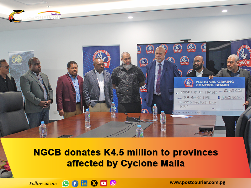 postcourierlive's tweet image. #TOP: The National Gaming Control Board (NGCB) has released K4.5 million in disaster funding to support provinces affected by Category 5 Tropical Cyclone Maila.

Read full article here: ( postcourier.com.pg/ngcb-disburses… )