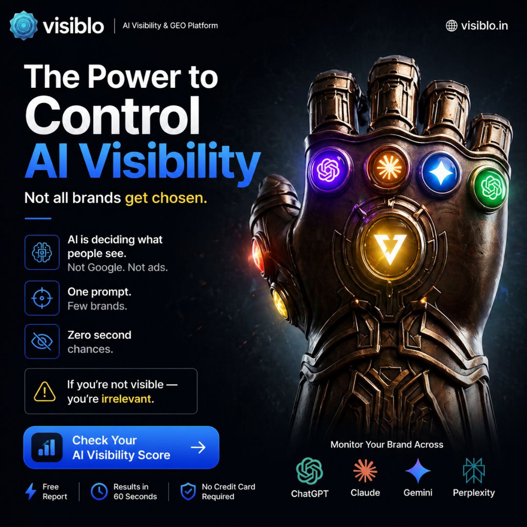 _Visiblo's tweet image. Not all brands get chosen.

AI decides what people see.
One prompt. Few winners. Zero second chances.
If you're not visible, you're irrelevant.

Check your AI visibility before others take control.

#AI #Marketing #Growth