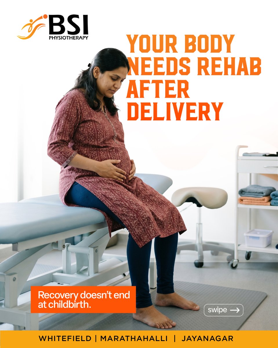 BSI_Physio's tweet image. Your body did something amazing—now it’s time to recover right. 🤍
Postnatal rehab helps rebuild strength, improve posture &amp;amp; reduce pain.

👉 Swipe to know more

#BSIPhysiotherapy #womenshealth #physiotherapy #postnatalcare #bangalore