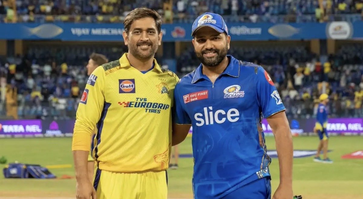 CrTonic's tweet photo. Rumours are swirling about a potential double return tonight #CSKvsMI
MS Dhoni and Rohit Sharma

Manifesting a Thala vs Hitman face-off one more time!! 💛💙

#IPL2026 https://t.co/7iEqNTeXAP