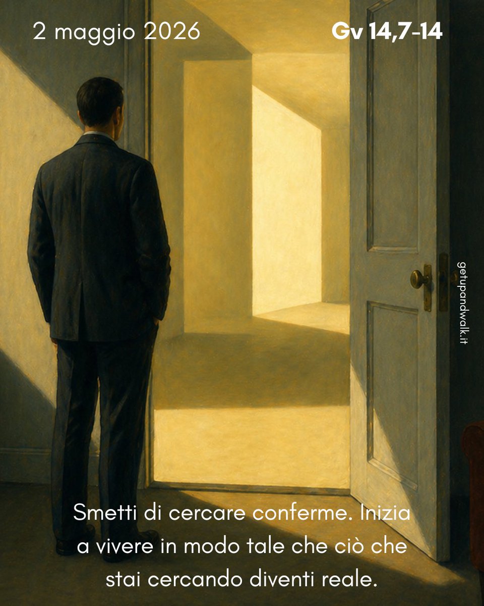 _getupandwalk_'s tweet photo. Non puoi più delegare. Sei tu il #luogo in cui deve #accadere qualcosa. Per questo Gesù sposta il discorso: non dice “cerca di capire”, bensì “#agisci”. Chi crede farà le mie #opere. Smetti di #cercare conferme.

https://t.co/UreoBVSwWY https://t.co/rHaEjij6qn