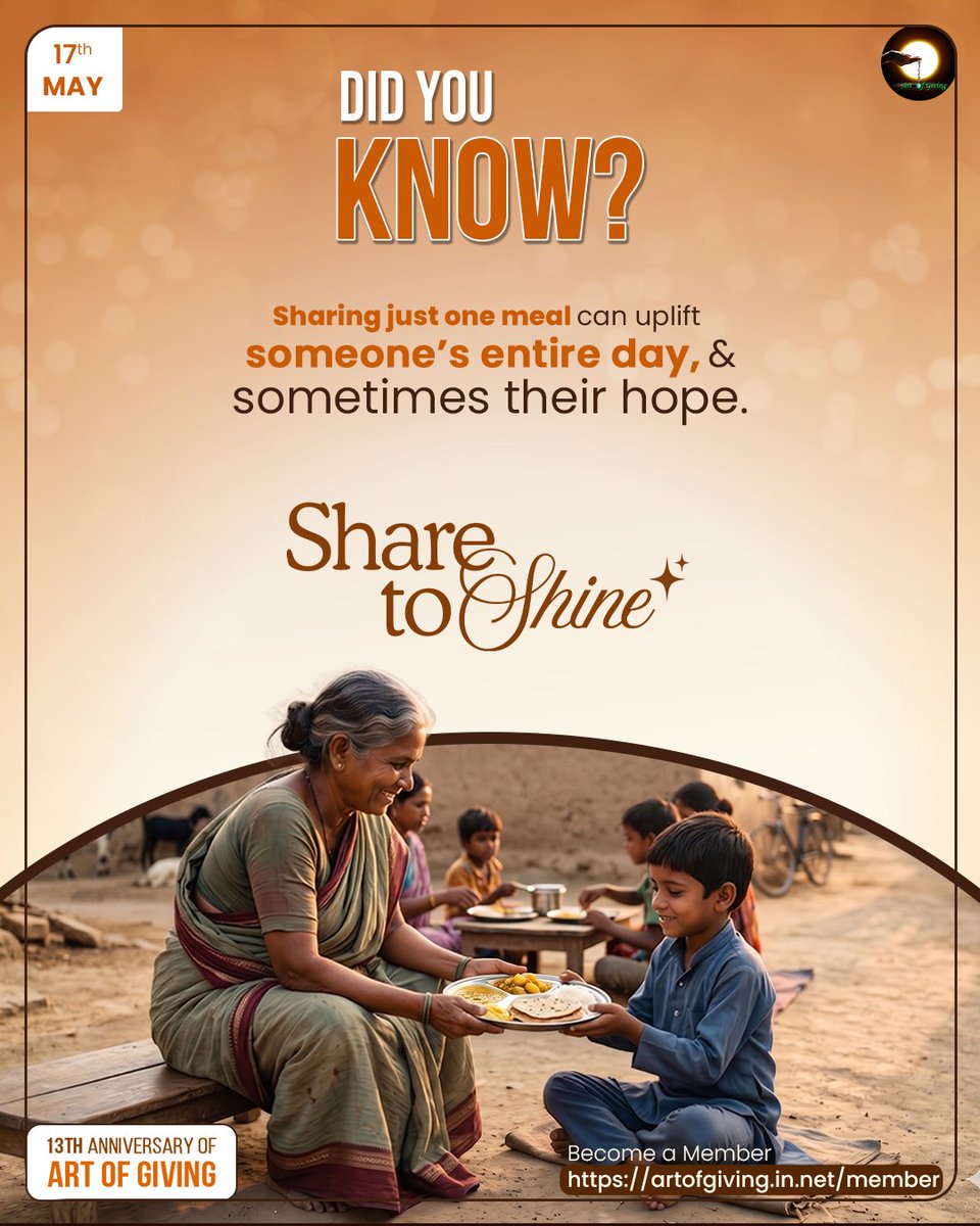 artofgiving_net's tweet photo. Sharing even a single meal can brighten someone’s day and renew their sense of hope. A simple act of kindness can offer comfort, restore dignity, and remind someone that they are not alone.
.
.
.
.
#ArtOfGiving #ShareToShine #AOG2026 https://t.co/dM93lU13HK