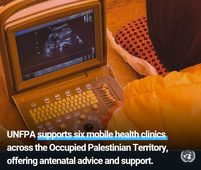 UNGeneva's tweet image. In the #WestBank, the @UNFPA-supported mobile health team reaches pregnant mothers where they are, offering antenatal advice and support—saving them time &amp;amp; money and reducing their stress. 

See how the UN’s sexual and reproductive health agency works: buff.ly/kzSDh6i