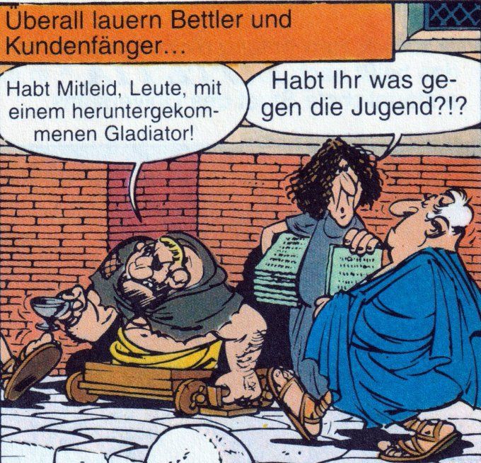 Asterix_Archiv's tweet image. Carpe momentum - das #Zitat des Augenblicks: "Habt Ihr was gegen die Jugend?!?" Unbekannter Händler in Die Lorbeeren des Cäsar, Seite 5. Als dieses #Asterix-Abenteuer im Jahre 1972 entstand ... [1/2]