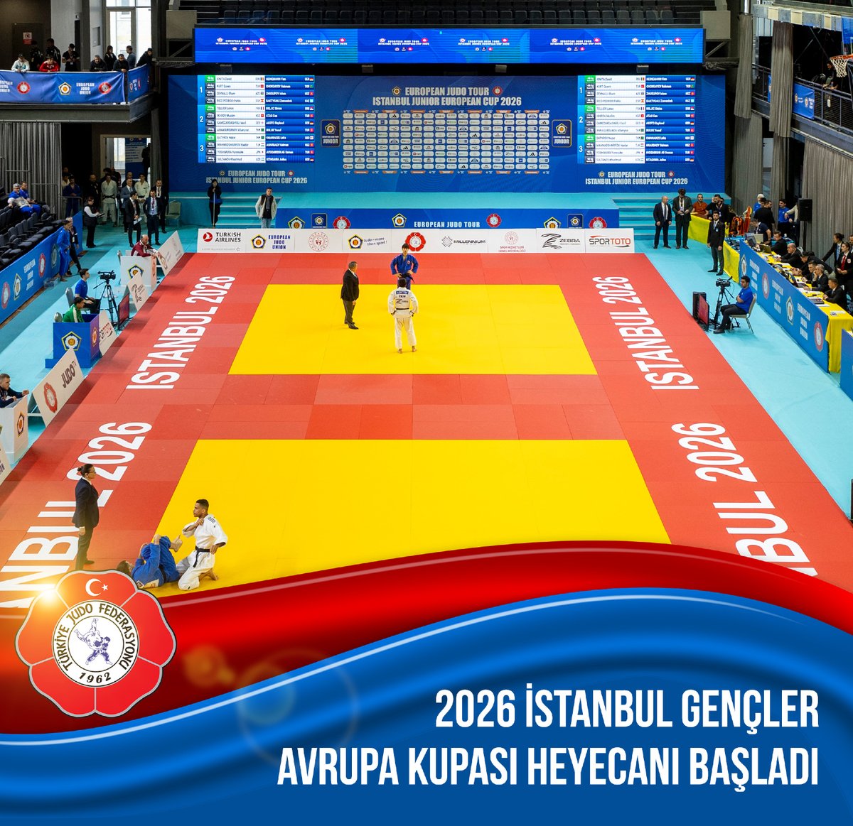 İstanbul Gençler Avrupa Kupası 2026 heyecanı başladı.

02-03 Mayıs 2026 tarihlerinde İstanbul’da düzenlenen 27 ülkeden 502 judokanın mücadele ettiği 2026 Gençler Avrupa Kupası heyacanı başladı. 
İki gün sürecek müsabakalarda Türkiye, 42 erkek ve 46 kadın olmak üzere toplam 88