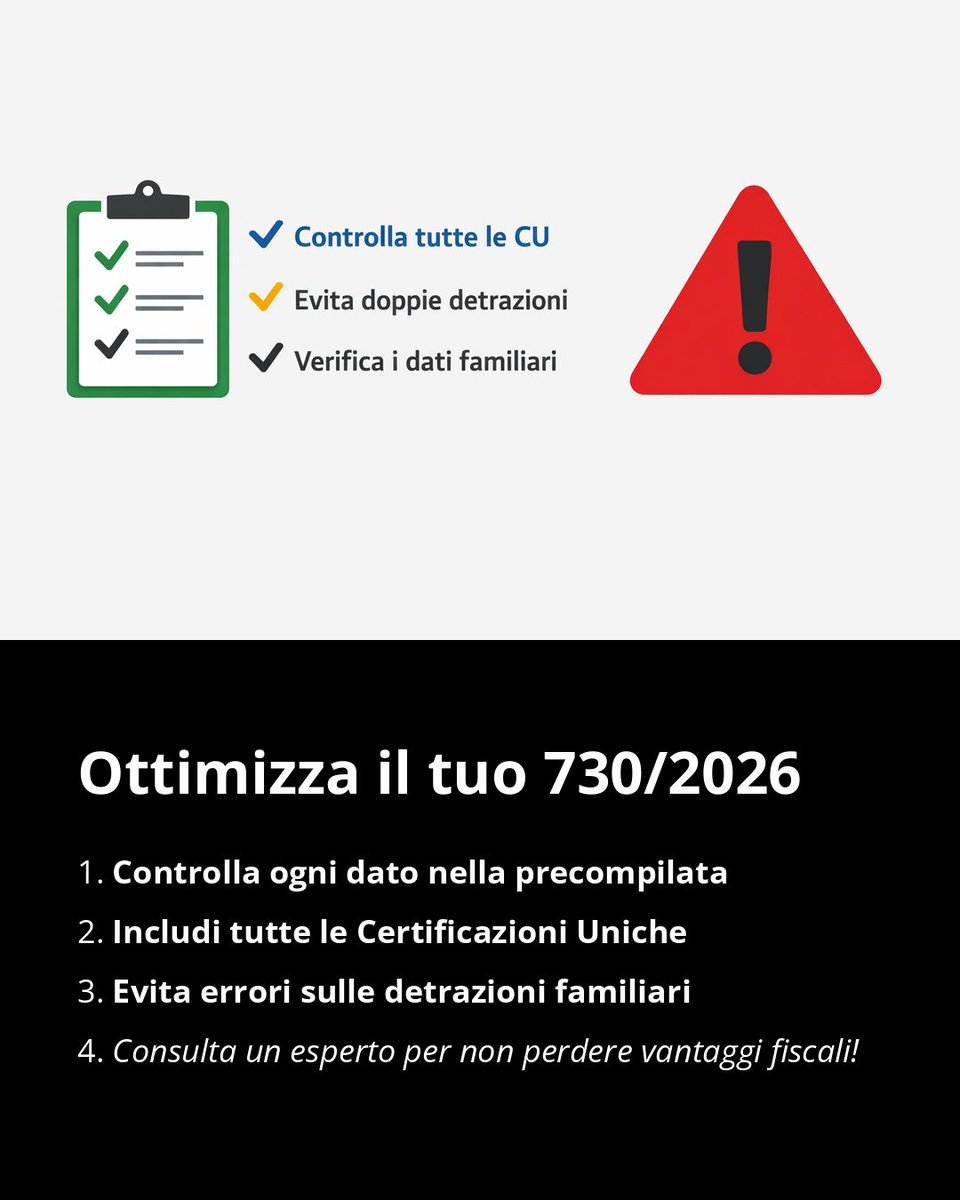 businessonlinei's tweet photo. Riforma IRPEF 2026: tre scaglioni, nuove aliquote e detrazioni. Scopri chi risparmia, chi paga di più e come evitare errori nella dichiarazione 730. Pianifica ora per sfruttare al meglio i vantaggi fiscali! #730 #Irpef #Fisco #RiformaFiscale
https://t.co/MMkK6agUUY https://t.co/6VO43mmrTz