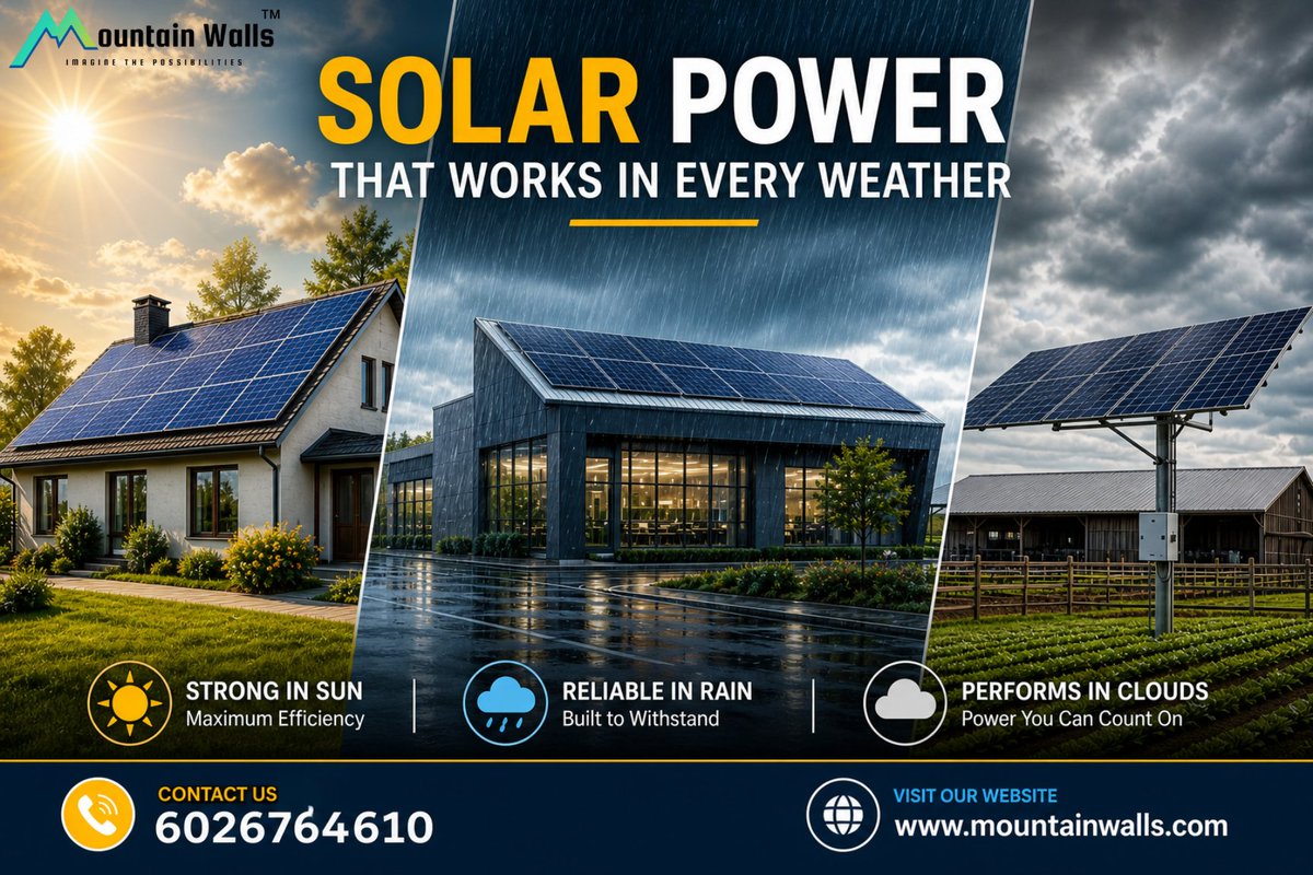 MountainWalls's tweet image. Rain or shine, your power stays strong ⚡
Switch to reliable solar today.
#RenewableEnergy #SolarLife #EcoFriendly #EnergyIndependence #SolarPanels #SmartEnergy #Sustainable
