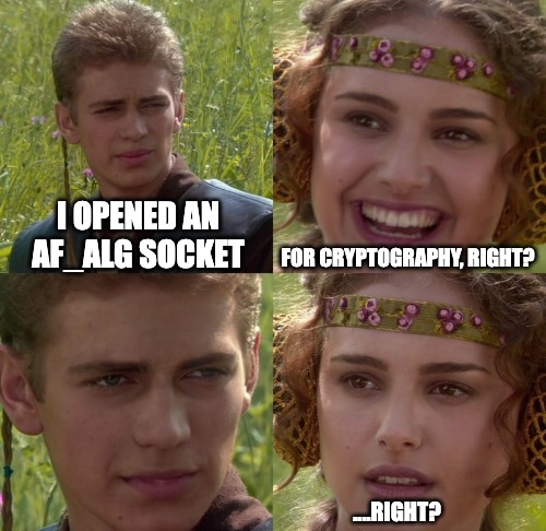 isala404's tweet photo. Was going to touch grass this weekend. Then Copy Fail (CVE-2026-31431) dropped and now I'm writing eBPF policies instead.

732 bytes of Python. Same script roots Ubuntu, RHEL, Amazon Linux, and SUSE without changing a byte. Vendors are still prepping patches

So I wrote 22 lines of Tetragon by @ciliumproject that kill it at the syscall

Anyway hows your weekend going?