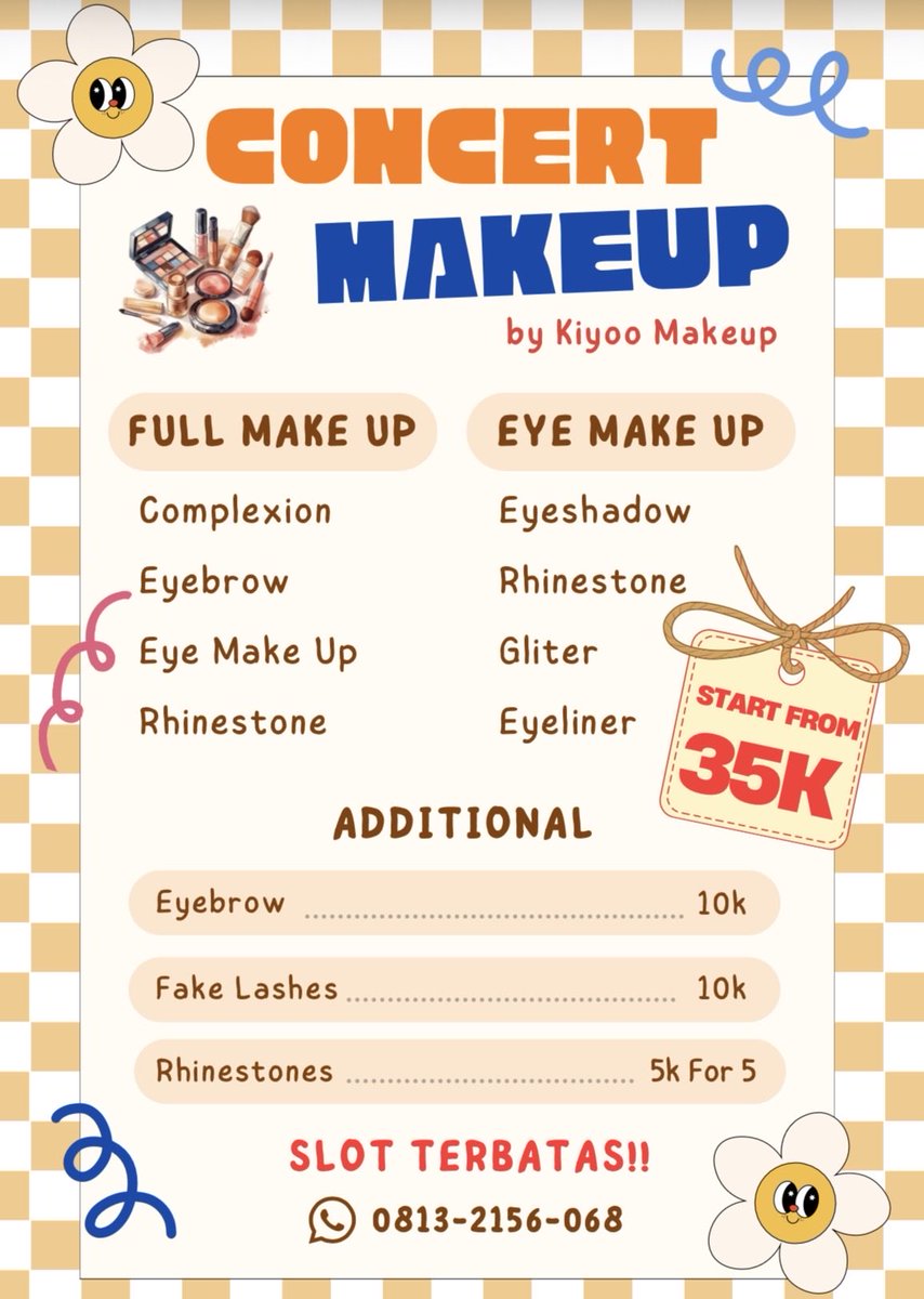 kairiin_'s tweet image. 🚨OPEN BOOKING MAKEUP FOR ANY CONCERT!!
SLOT TERBATASS!!

READY FOR:
🦋 WOODZ  ( 09 Mei 2026 )
🦋 EXOhorizon ( 26 - 27 Juni 2026 )
🦋 CORTIS allobank ( 20 Juni 2026 )
🦋 JNJM Fanmeeting ( 04 Juli 2026 )

START FROM:
💋35K (eye makeup)
💋180k (full makeup)

⭐️FREE REQUEST
#kpop