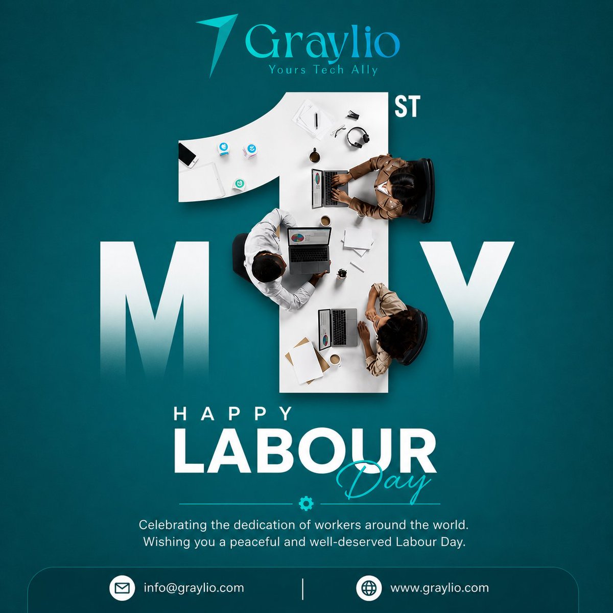 graylioally's tweet photo. Happy Labour Day! 🌍✨

This Labour Day, Graylio celebrates the spirit of every individual who contributes, builds, and drives progress forward.

🌐 Visit: https://t.co/jPdEVftQGS
📩 Contact us: info@graylio.com https://t.co/VLX6xm0MsN