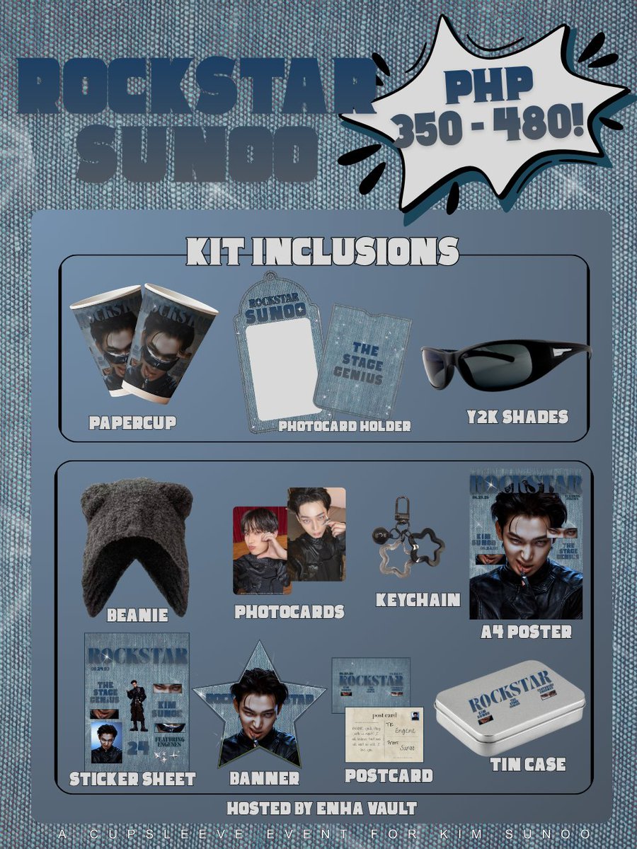 enhavault's tweet photo. The 𝐑𝐎𝐂𝐊𝐒𝐓𝐀𝐑 𝐒𝐔𝐍𝐎𝐎 Kit is finally here 🎸🤟🏻

Sponsor and General Registration opens on May 4 at exactly 2pm—don’t miss your chance to secure your spot.

#Rockstar_Sunoo #KimSunoo https://t.co/SXWKMCD7FH