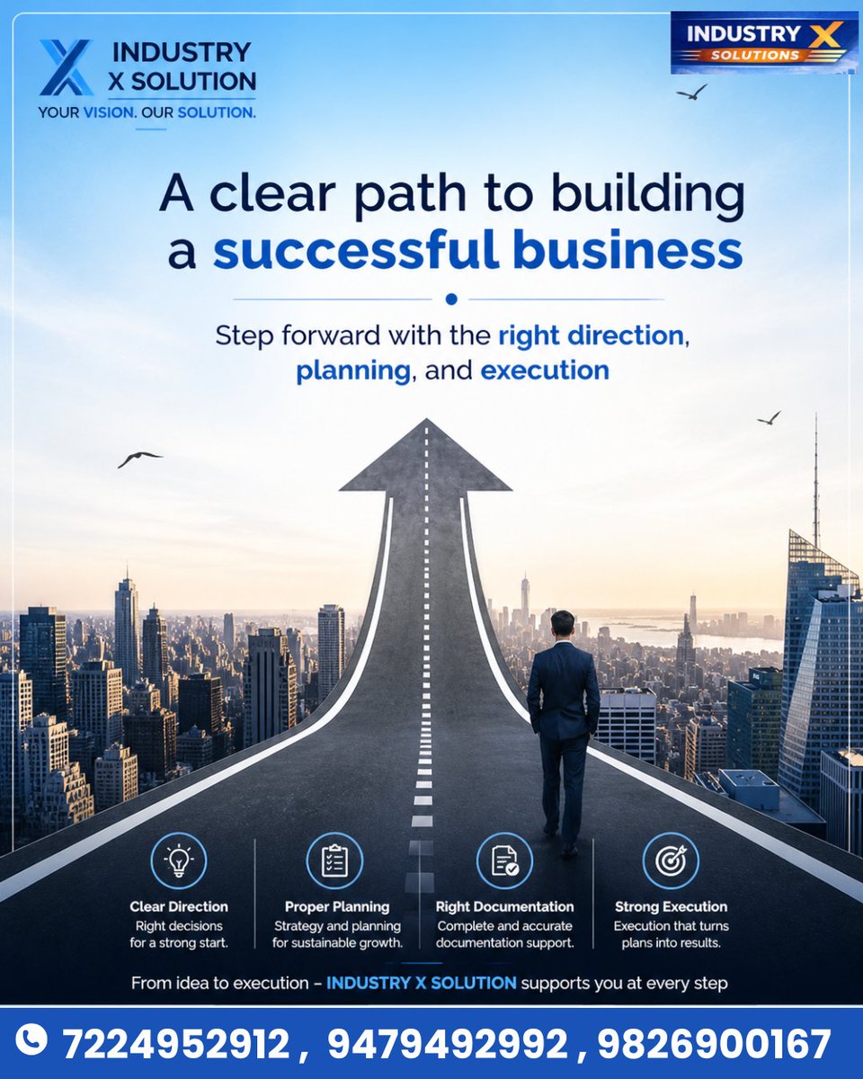 Industryxs49694's tweet image. Build your business the right way 🚀
Direction. Planning. Documentation. Execution.
Turn your idea into success with Industry X Solution.

📞 Call now: 7224952912

#Startup #BusinessGrowth #Entrepreneur #MSME #IndiaBusiness #SuccessPath #IndustryXSolution