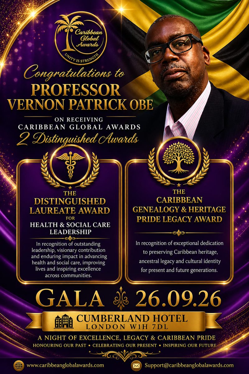 ppvernon's tweet photo. Honoured to receive these @CaribbeanGlobalAwards at a deeply personal time. I dedicate them to my parents (92 &amp; soon 95) – true Windrush pioneers whose resilience, faith &amp; sacrifice shaped generations. Despite recent loss &amp; challenges, family unity carried us through. https://t.co/ePQeekllaG