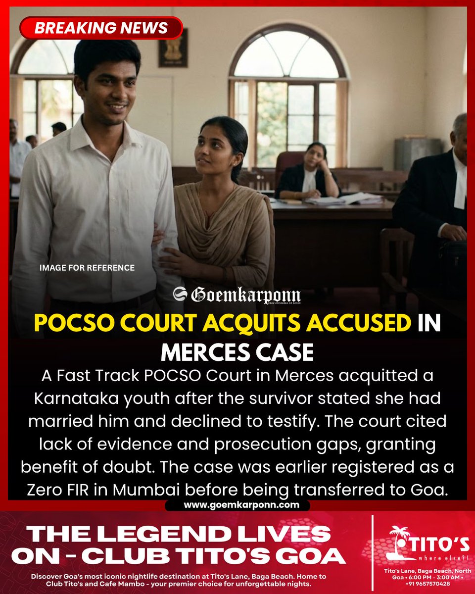 goemkarponnlive's tweet image. POCSO Court Acquits Accused in Merces Case
#Goa #POCSO #CourtVerdict #Merces #LegalNews #BreakingNews