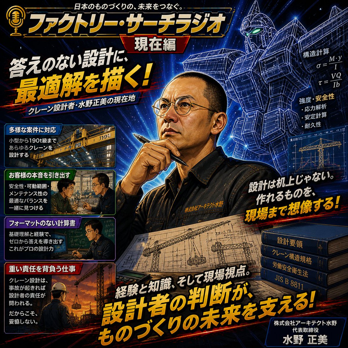 kodankobo's tweet photo. 🎧FactorySearchRadio ゲスト:アーキテクト水野・水野正美
設計とは“作れるものを作ること”——責任と判断のリアルが詰まった回。
@masami0m
@factorysearchjp
#FactorySearch #鋼談工房 #鋼房
👉Spotify:https://t.co/Yb9HvsJ2jT
👉Applepodcast:https://t.co/uhIKV2F6ui https://t.co/BQQWRr6aR5
