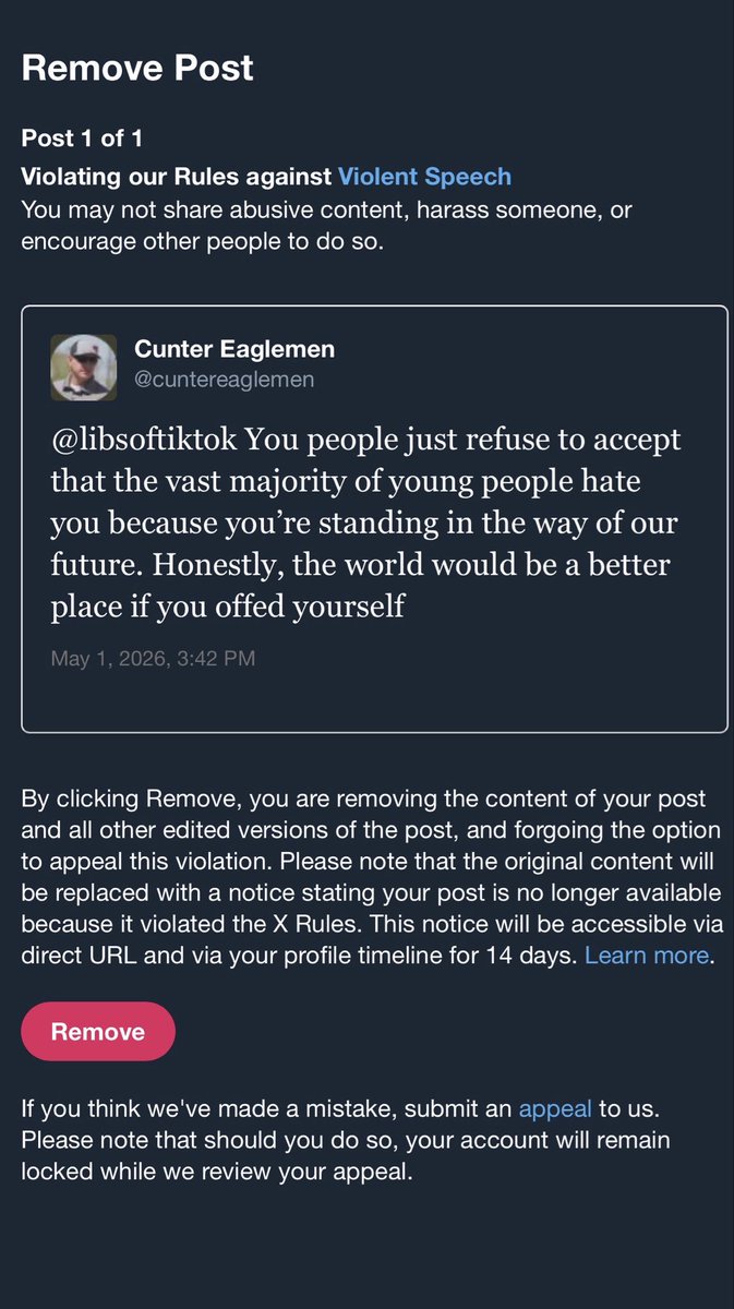 JackLang32's tweet photo. This is CUNTER EAGLEMEN. Twitter is super mad about this for some reason. I’ll post a back up account tomorrow https://t.co/gGkhabYR8M