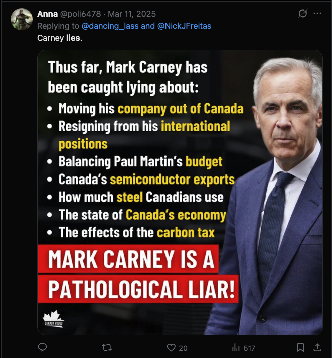 <a href="/poli6478/">Anna</a> <a href="/KellyDeRidderMP/">Kelly DeRidder, MP</a> "we know she's not lying."

YOU'RE NOW SAYING WE MUST TRUST POLITICIANS WITHOUT ANY PROOF?

WHAT ABOUT CARNEY?  YOU ACCUSED HIM OF LYING.

But JUNKIE DeridderMP gets a pass?

HYPOCRITE.