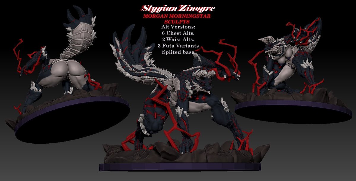 MorganStarLust's tweet photo. Just dropped this Stygian Zinogre as an April reward; this girl is ready to play with you. Are you in? 
Get this figure and more by becoming a member of my Patreon!  
RTW and likes are appreciated!!!
https://t.co/CiWQNQciCL https://t.co/XGD4DsKpri