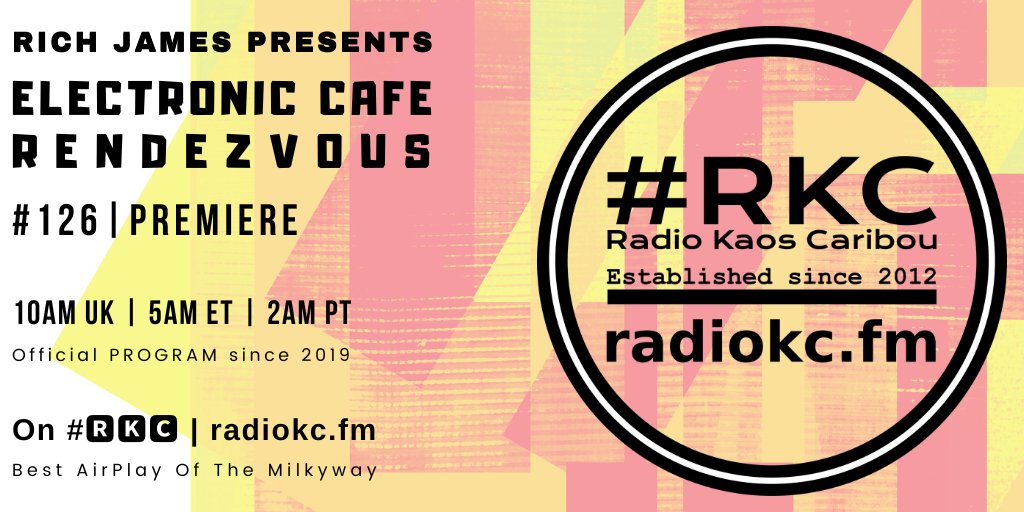 RadioKC's tweet image. ▂▂▂▂▂▂▂▂▂▂▂▂▂▂
TODAY

🕙10AM UK⚪5AM ET⚪2AM PT

@ElecCafe #Rendezvous 

EPISODE #126 │ PREMIERE

🎛️ Weekly 
💻#Electronic 
🎚️ #Music 
🎧Journey

⬇️Details⬇️
🌐 fb.com/RadioKC/posts/…

on #🆁🅺🅲 📻 radiokc.fm
▂▂▂▂▂▂▂▂▂▂▂▂▂▂